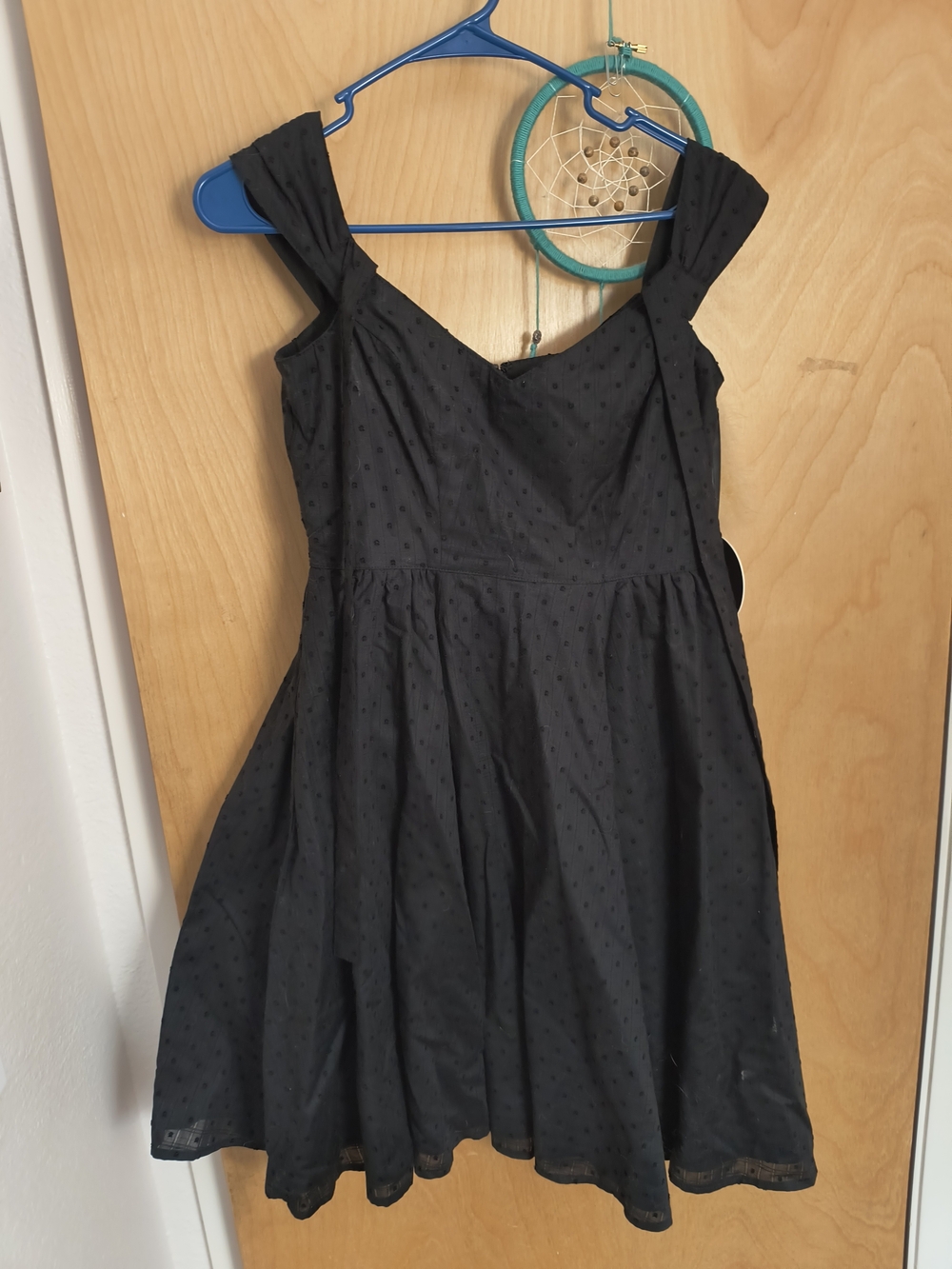 Black Polka Dot Fit-and-Flare Dress